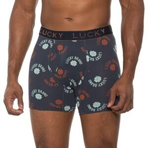 Lucky Brand 3 Pack Men Knit Boxer Briefs with Fly Pouch Cotton Underwear Size XL